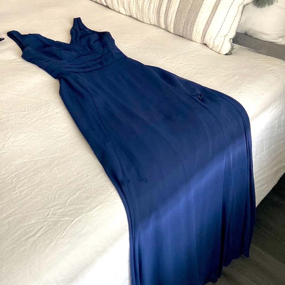 David’s Bridal Navy Blue Floor length dress
